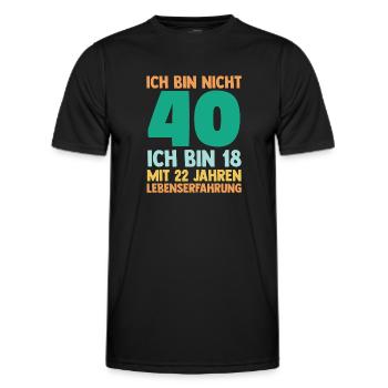Vierzig 40 Jahre Vierzigster Geburtstag - Männer Funktions-T-Shirt - Schwarz - Vorne - AI Model Male 178 dark (178cm)