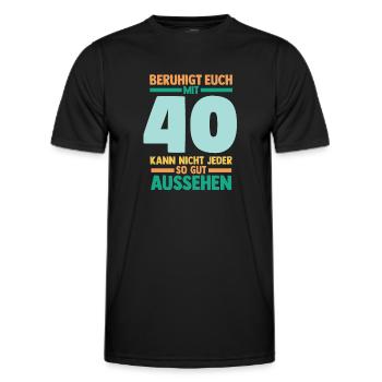 Vierzig 40 Jahre Vierzigster Geburtstag - Männer Funktions-T-Shirt - Schwarz - Vorne - AI Model Male 178 dark (178cm)
