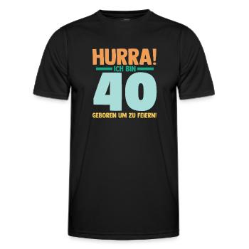 Vierzig 40 Jahre Vierzigster Geburtstag - Männer Funktions-T-Shirt - Schwarz - Vorne - AI Model Male 178 dark (178cm)