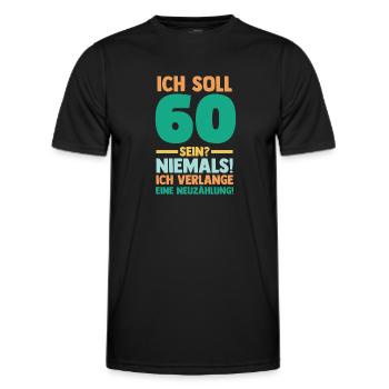 Sechszig 60 Jahre Sechszehnter Geburtstag - Männer Funktions-T-Shirt - Schwarz - Vorne - AI Model Male 178 dark (178cm)