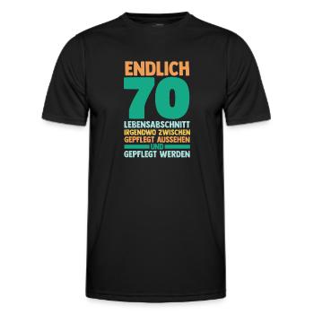 Siebzig Siebzigster 70 Jahre Geburtstag - Männer Funktions-T-Shirt - Schwarz - Vorne - AI Model Male 178 dark (178cm)