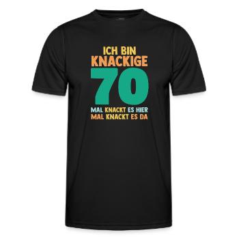 Siebzig 70 Jahre Siebzigster Geburtstag - Männer Funktions-T-Shirt - Schwarz - Vorne - AI Model Male 178 dark (178cm)