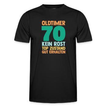 Siebzig 70 Jahre Siebzigster Geburtstag - Männer Funktions-T-Shirt - Schwarz - Vorne - AI Model Male 178 dark (178cm)