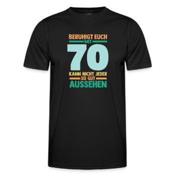 Siebzig 70 Jahre Siebzigster Geburtstag - Männer Funktions-T-Shirt - Schwarz - Vorne - AI Model Male 178 dark (178cm)