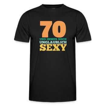 Siebzig 70 Jahre Siebzigster Geburtstag - Männer Funktions-T-Shirt - Schwarz - Vorne - AI Model Male 178 dark (178cm)
