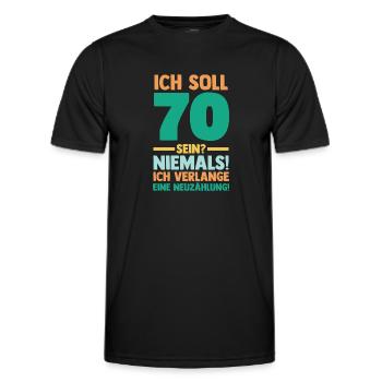 Siebzig 70 Jahre Siebzigster Geburtstag - Männer Funktions-T-Shirt - Schwarz - Vorne - AI Model Male 178 dark (178cm)