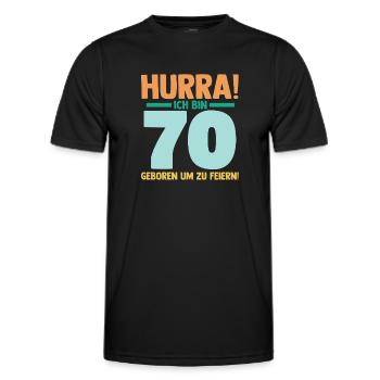 Siebzig 70 Jahre Siebzigster Geburtstag - Männer Funktions-T-Shirt - Schwarz - Vorne - AI Model Male 178 dark (178cm)