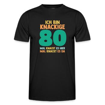 Achtzig 80 Jahre Achtzigster Geburtstag - Männer Funktions-T-Shirt - Schwarz - Vorne - AI Model Male 178 dark (178cm)