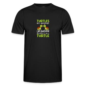 Turtle Turtle Sea Sea Creatures Gift - Men's Functional T-Shirt - black - Front - AI Model Male 178 dark (178cm)