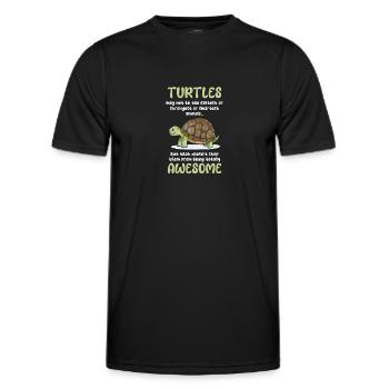 Tortue Tortue Sea Créatures marines Cadeau - T-shirt sport Homme - noir - Devant - AI Model Male 178 dark (178cm)