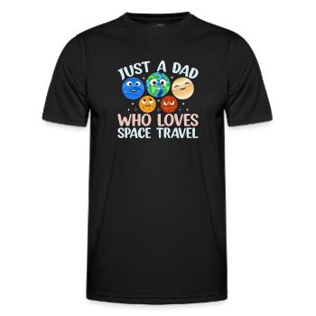 Aérospatiale - Juste un père qui aime les voyages dans l’espace - T-shirt sport Homme - noir - Devant - AI Model Male 178 dark (178cm)