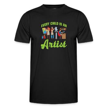 Artiste Peinture Peintre Art Couleur Art Professeur - T-shirt sport Homme - noir - Devant - AI Model Male 178 dark (178cm)