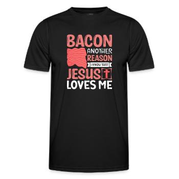 Bacon Lovers Funny Bacon Famous Food Keto - Men's Functional T-Shirt - black - Front - AI Model Male 178 dark (178cm)