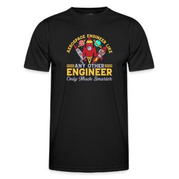 Voyage dans l’espace Ingénierie aérospatiale Ingénieur aérospatial - T-shirt sport Homme - noir - Devant - AI Model Male 178 dark (178cm)