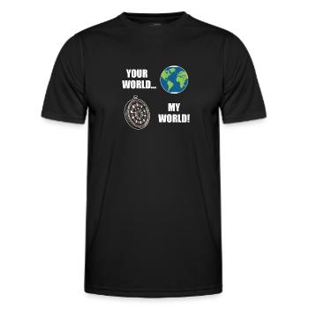 Deine Welt Meine Dart Welt Dartboard Erdkugel - Männer Funktions-T-Shirt - Schwarz - Vorne - AI Model Male 178 dark (178cm)