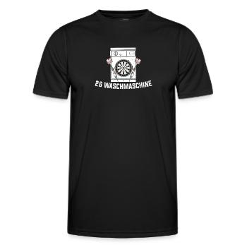 26 Waschmaschine Dartboard Dartpfeile Geschenk - Männer Funktions-T-Shirt - Schwarz - Vorne - AI Model Male 178 dark (178cm)