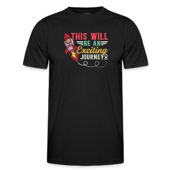 This Will Be An Exciting Journey - Space Travel Sp - Men's Functional T-Shirt - black - Front - AI Model Male 178 dark (178cm)