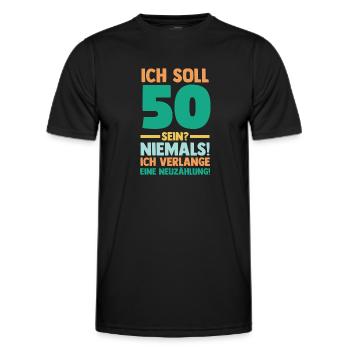 Fünfzig 50 Jahre Fünfzigster Geburtstag - Männer Funktions-T-Shirt - Schwarz - Vorne - AI Model Male 178 dark (178cm)