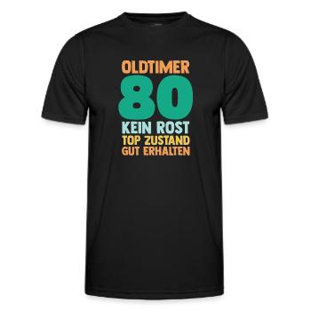 Achtzig 80 Jahre Achtzigster Geburtstag - Männer Funktions-T-Shirt - Schwarz - Vorne - AI Model Male 178 dark (178cm)