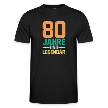 Achtzig 80 Jahre Achtzigster Geburtstag - Männer Funktions-T-Shirt - Schwarz - Vorne - AI Model Male 178 dark (178cm)