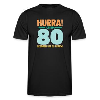 Achtzig 80 Jahre Achtzigster Geburtstag - Männer Funktions-T-Shirt - Schwarz - Vorne - AI Model Male 178 dark (178cm)