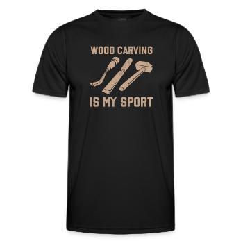 Ice Carving Chain Saw - Ice Carving Is My Sport - Men's Functional T-Shirt - black - Front - AI Model Male 178 dark (178cm)
