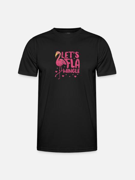 Flamingo - Männer Funktions-T-Shirt - Schwarz