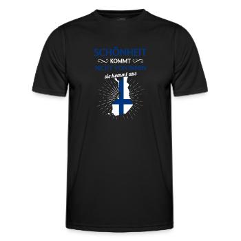 Nationalität Sportmannschaft Fan Finnland - Männer Funktions-T-Shirt - Schwarz - Vorne - AI Model Male 178 dark (178cm)