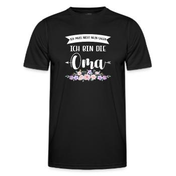 Oma Familie Omi Geschenk - Männer Funktions-T-Shirt - Schwarz - Vorne - AI Model Male 178 dark (178cm)