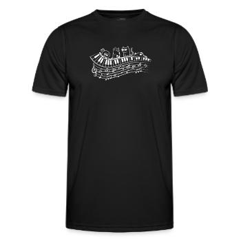 Piano clavier Pianiste - Chats avec clavier piano - T-shirt sport Homme - noir - Devant - AI Model Male 178 dark (178cm)
