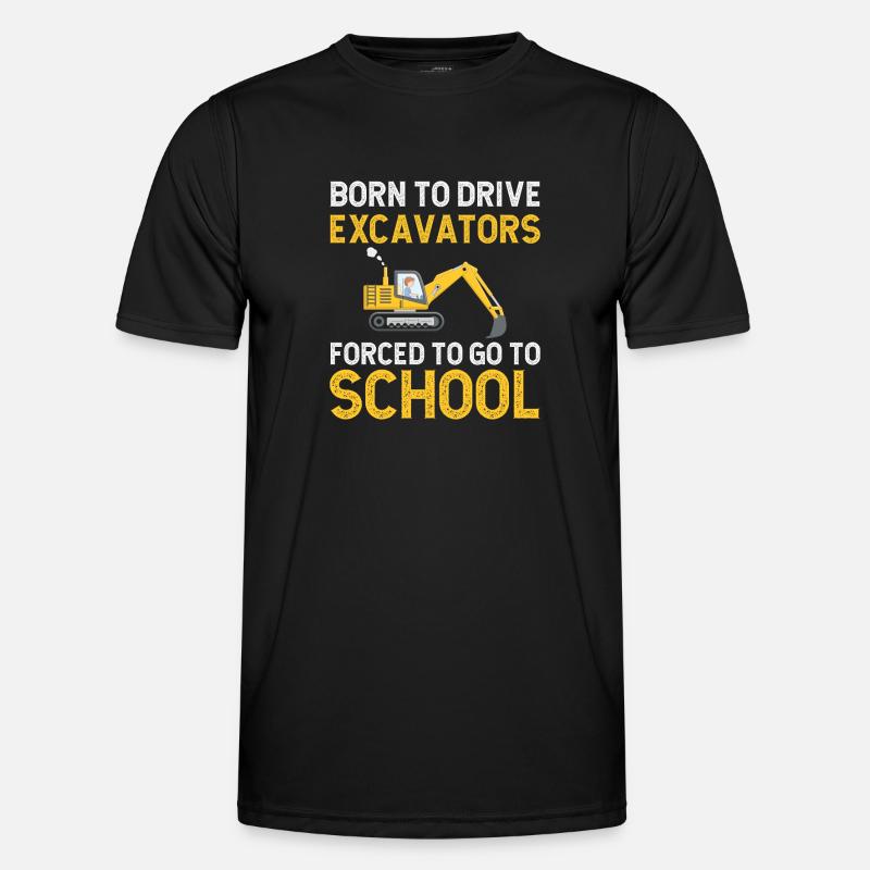 Baggerfahrer Bagger Schule - Männer Funktions-T-Shirt - Schwarz