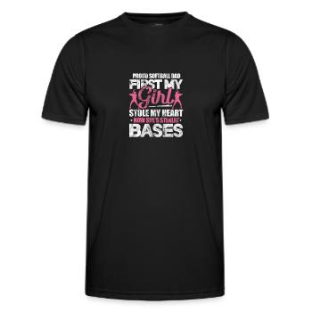 Softball - Männer Funktions-T-Shirt - Schwarz - Vorne - AI Model Male 178 dark (178cm)