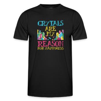 Cristaux et pierres de guérison par les cristaux - T-shirt sport Homme - noir - Devant - AI Model Male 178 dark (178cm)