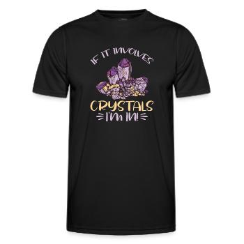 Cristaux et pierres de guérison par les cristaux - T-shirt sport Homme - noir - Devant - AI Model Male 178 dark (178cm)