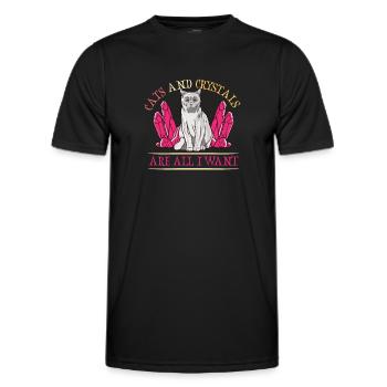 Cristaux et pierres de guérison par les cristaux - T-shirt sport Homme - noir - Devant - AI Model Male 178 dark (178cm)