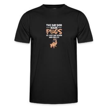 Mops - Männer Funktions-T-Shirt - Schwarz - Vorne - AI Model Male 178 dark (178cm)