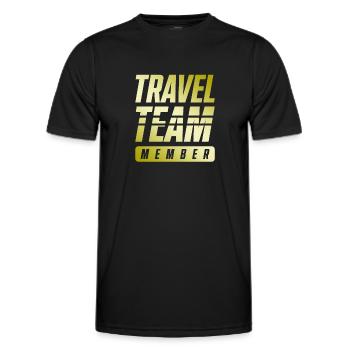 Travel Team - Männer Funktions-T-Shirt - Schwarz - Vorne - AI Model Male 178 dark (178cm)
