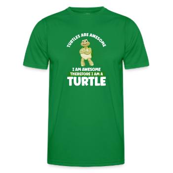 Turtles Are Awesome I Am Awesome - Men's Functional T-Shirt - kelly green - Front - AI Model Male 178 dark (178cm)