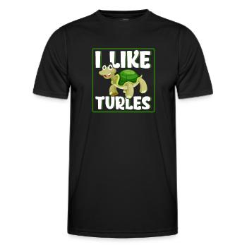I Like Turles - Männer Funktions-T-Shirt - Schwarz - Vorne - AI Model Male 178 dark (178cm)