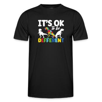C’est OK d’être différent - T-shirt sport Homme - noir - Devant - AI Model Male 178 dark (178cm)