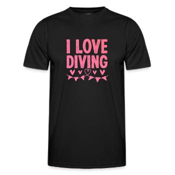 I love diving - Men's Functional T-Shirt - black - Front - AI Model Male 178 dark (178cm)