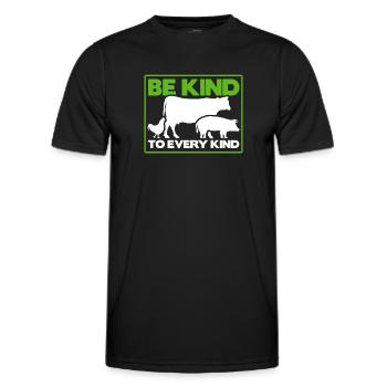 Be Kind To Every Kind - Men's Functional T-Shirt - black - Front - AI Model Male 178 dark (178cm)
