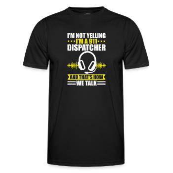 Notrufverteiler spaßiger spruch verteilstelle - Männer Funktions-T-Shirt - Schwarz - Vorne - AI Model Male 178 dark (178cm)