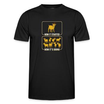 Ziege Bergziege Design für eine Ziegenmama - Männer Funktions-T-Shirt - Schwarz - Vorne - AI Model Male 178 dark (178cm)