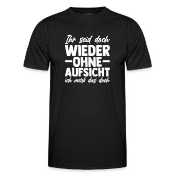 Ihr Seid Doch Wieder Ohne Aufsicht - Männer Funktions-T-Shirt - Schwarz - Vorne - AI Model Male 178 dark (178cm)