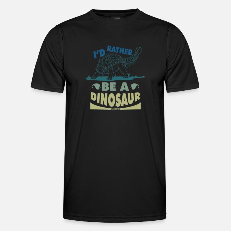 I'd Rather Be A Dinosaur - Männer Funktions-T-Shirt - Schwarz