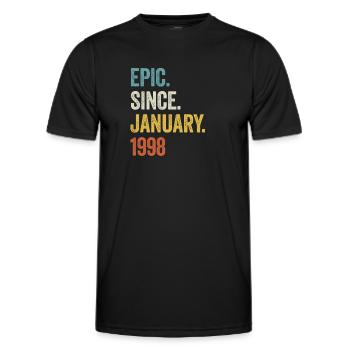 25 Years Epic Since January 1998 25th Birthday - Men's Functional T-Shirt - black - Front - AI Model Male 178 dark (178cm)