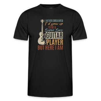 Je grandirais pour être un guitariste super sexy Basse - T-shirt sport Homme - noir - Devant - AI Model Male 178 dark (178cm)
