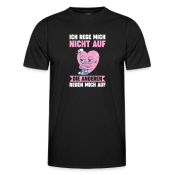 Ich Rege Mich Nicht Auf Die Anderen Regen Mich Auf - Männer Funktions-T-Shirt - Schwarz - Vorne - AI Model Male 178 dark (178cm)