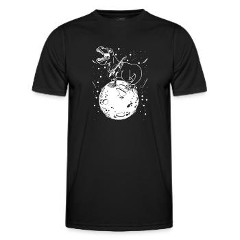 Dinosaur Double Bass Player - Contrebassiste Dino - T-shirt sport Homme - noir - Devant - AI Model Male 178 dark (178cm)